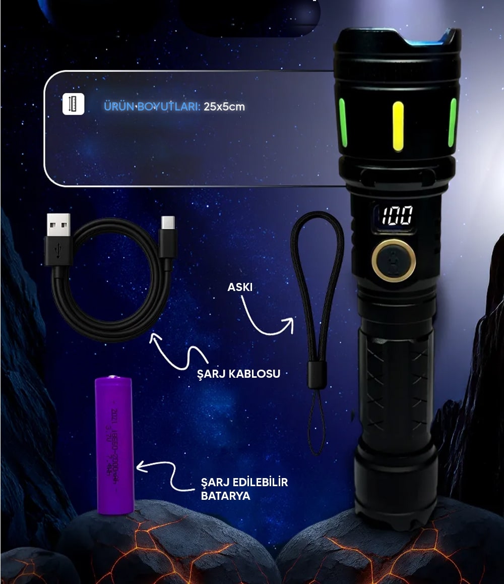 Şarjlı LED Fener